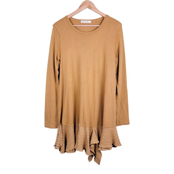 We The Free Tate Pointelle Tunic Women's M Topaz Drapey Relaxed Fit Boho - Picture 2 of 8